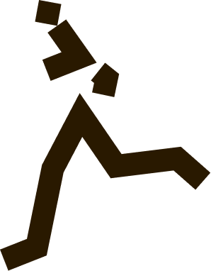 Silhouette of a person running in a dynamic pose.